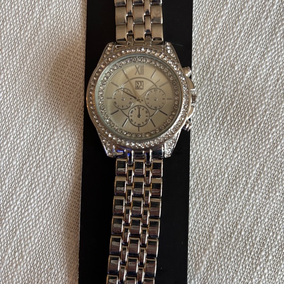New York & Company Accessories - New York & Company Silver Women Watch with Crystal Accents